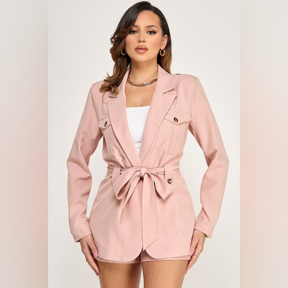 Keira Blazer & Short Set-Mauve